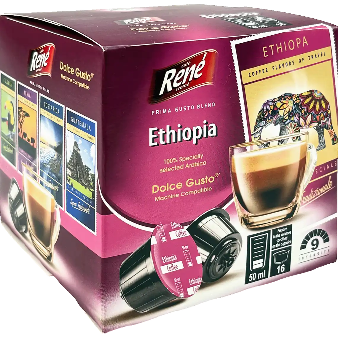 Фото 1 - Кава Cafe Rene Ethiopia в капсулах 16x7 г
