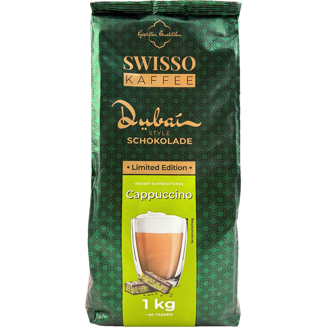 Фото 1 - Напій розчинний Swisso Kaffee Dubai Style Schokolade зі смаком дубайського шоколаду 1 кг