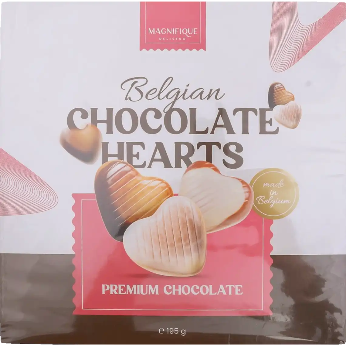 Фото 1 - Цукерки Magnifique Delistro Belgian Chocolate Hearts з бельгійського шоколаду 195 г