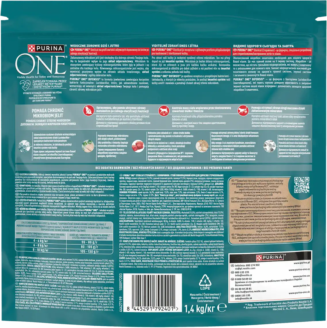 Фото 2 - Сухий корм Purina One Sterilcat для котів з яловичиною 1.4 кг