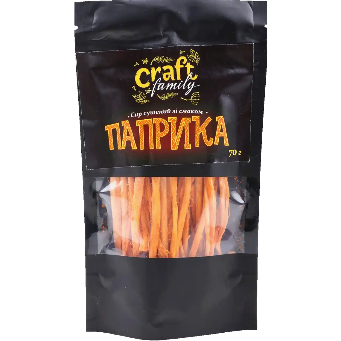 Фото 1 - Сир Craft family сушений зі смаком паприки 70 г