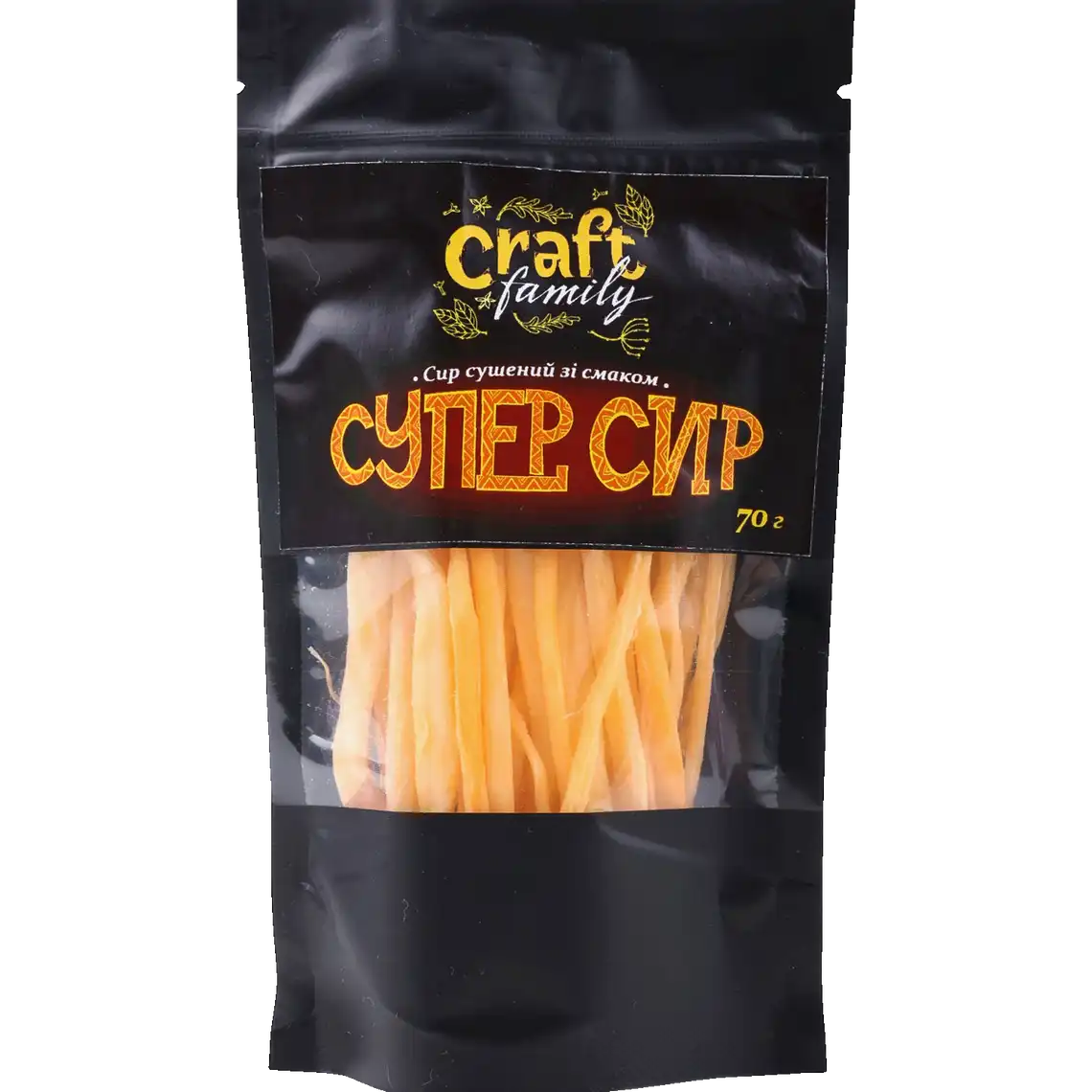 Фото 1 - Сир Craft family сушений зі смаком супер сир 70 г
