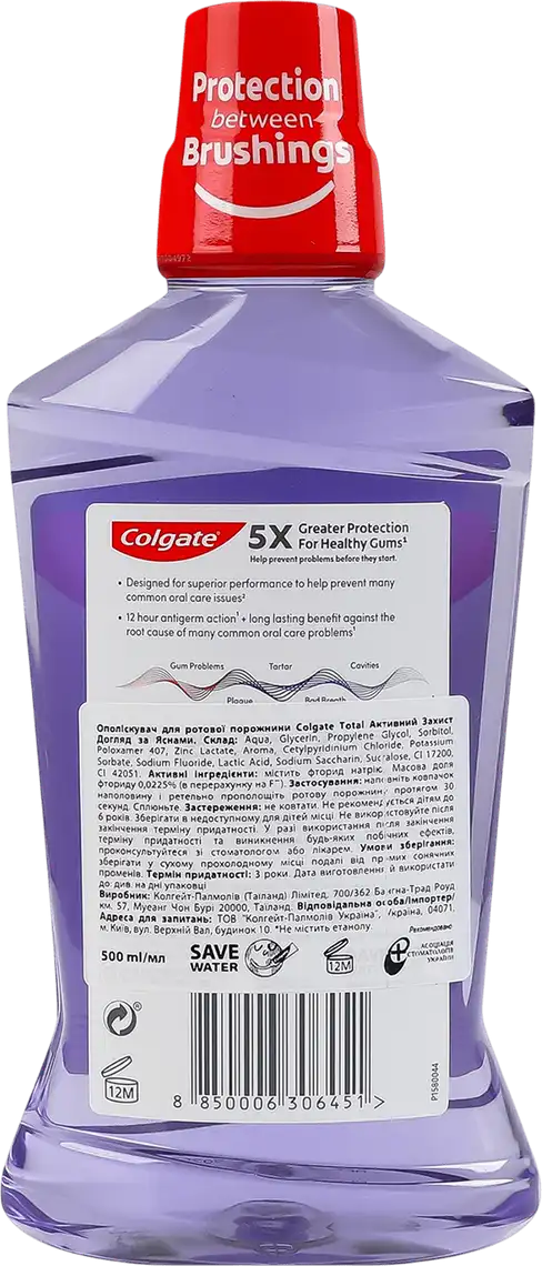 Фото 2 - Ополіскувач порожнини рота Colgate Total Здоров'я ясен 500 мл