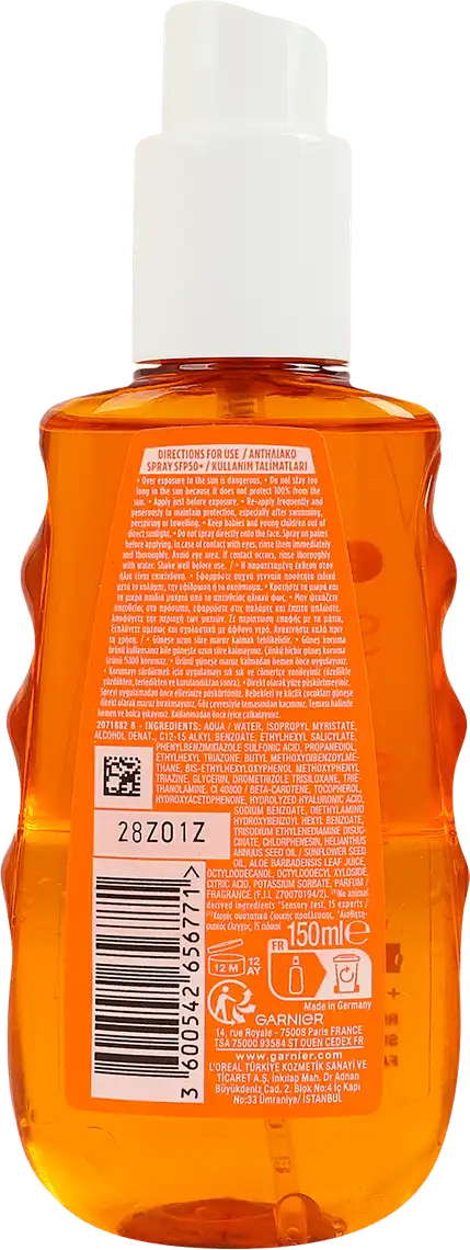 Фото 2 - Сонцезахисна вода Garnier для чутливої шкіри обличчя, тіла та волосся SPF 50 150 мл