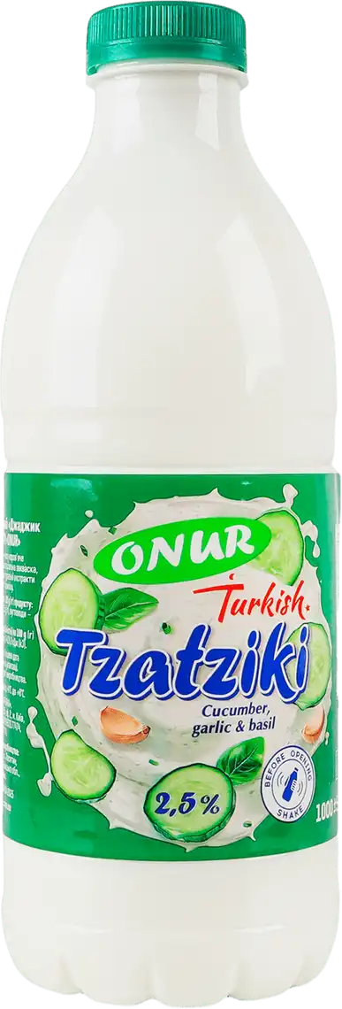 Фото 3 - Напій кисломолочний Onur Джаджик Турецький 2.5% 1 л