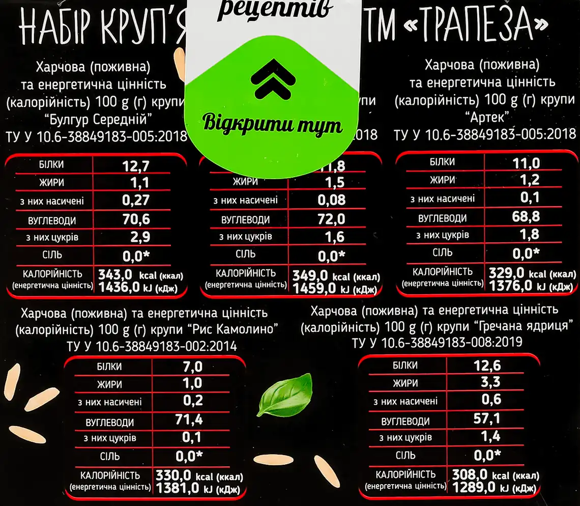 Фото 4 - Набір круп`яних виробів Trapeza 370 г
