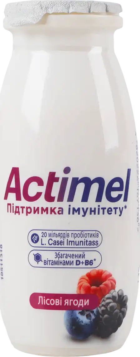 Фото 1 - Продукт Danone Actimel кисломолочний лісові ягоди 1.4% 100 г