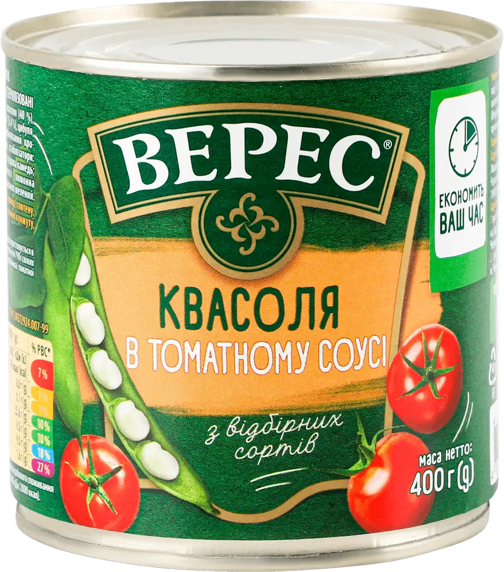 Фото 1 - Квасоля Верес в томатному соусі 400 г