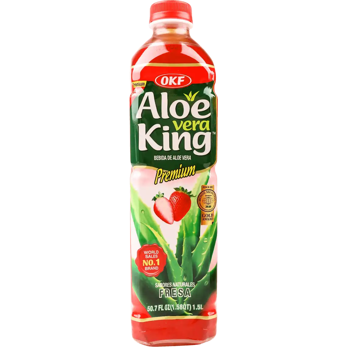 Фото 1 - Напій OKF Aloe Vera King Полуниця зі шматочками 1.5 л