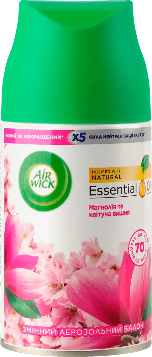 Фото 1 - Змінний балон до Air Wick Freshmatic Магнолія й квітуча вишня 250 мл