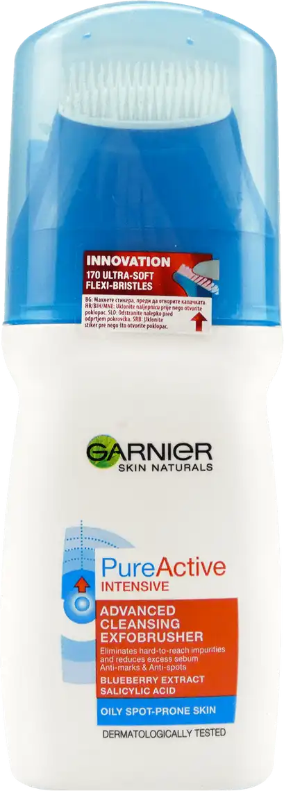 Фото 1 - Гель зі щіткою Garnier Skin Naturals Ексфо Про Чиста Шкіра Актив, 150 мл