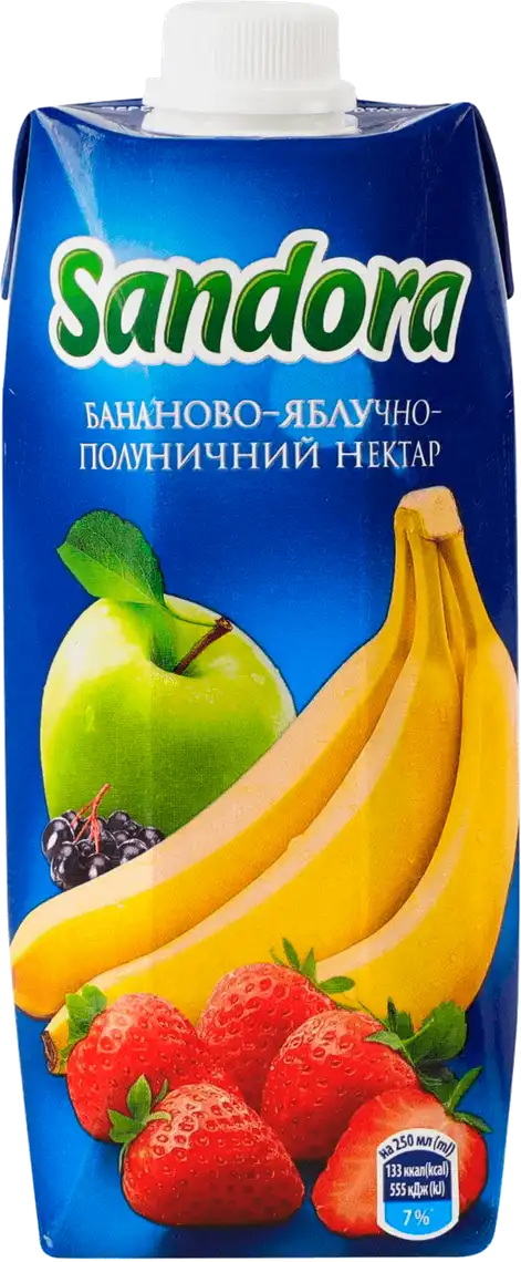 Фото 1 - Нектар Sandora бананово-яблучно-полуничний з м'якоттю  500мл