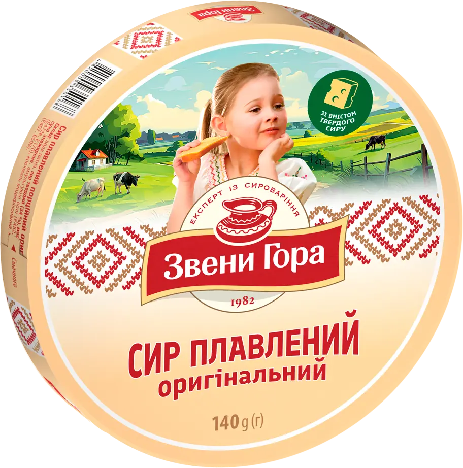 Фото 1 - Сир Звени Гора плавлений оригінальний 45% 140 г
