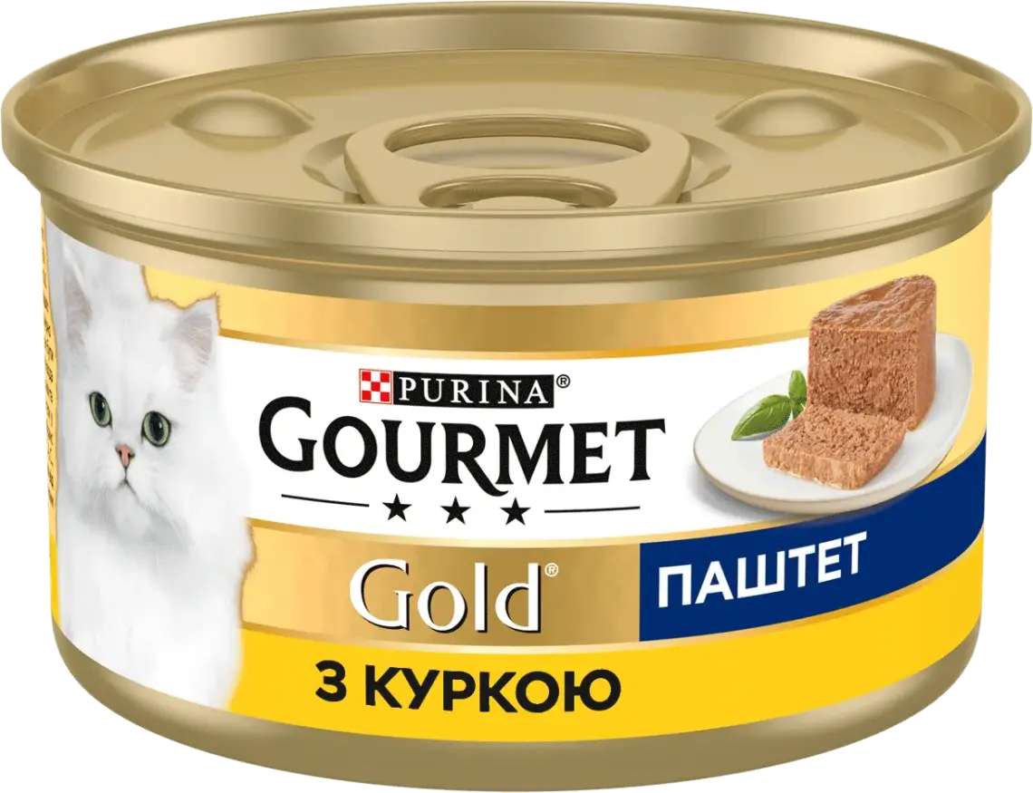 Фото 1 - Вологий корм Gourmet Gold для дорослих котів паштет з куркою 85 г