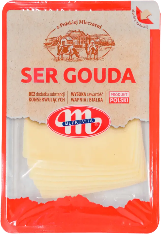 Фото 1 - Сир Mlekovita Gouda нарізка 45% 150 г