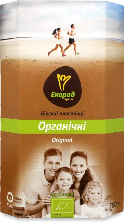 Фото 1 - Пластівц Екород Original вівсяні органічні 300 г