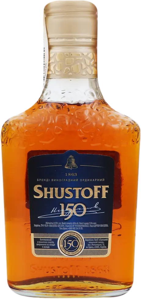 Фото 1 - Бренді Shustoff виноградний 40% 0.25 л