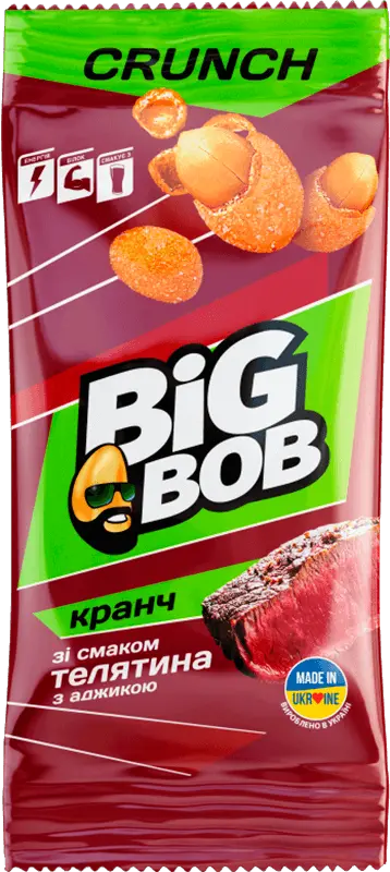Фото 1 - Арахіс Big Bob в оболонці зі смаком телятини з аджикою 55 г