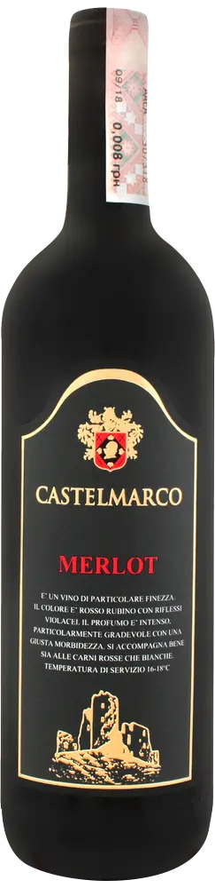 Фото 1 - Вино Castelmarco Merlot Rosso червоне сухе 12% 0.75 л