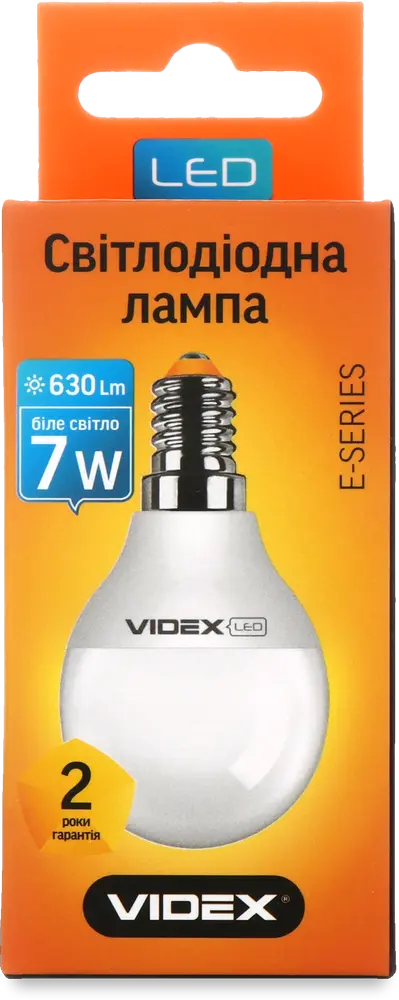 Фото 1 - Лампа світлодіодна Videx G45e 7W E14 4100K 220V