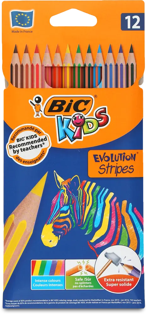 Фото 1 - Набір олівців Bic Кідс Evolution Stripes 12 шт