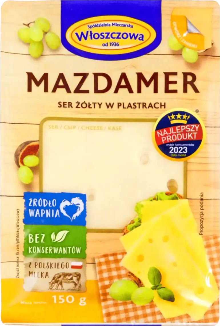 Сир Wloszczowa Mazdamer 45% 150 г купити онлайн | замовити в