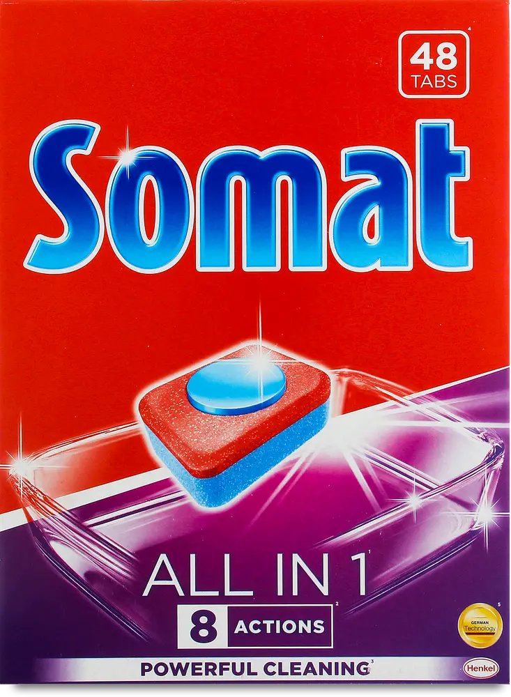 Фото 1 - Таблетки для посудомийної машини Somat All in one, 48 шт.