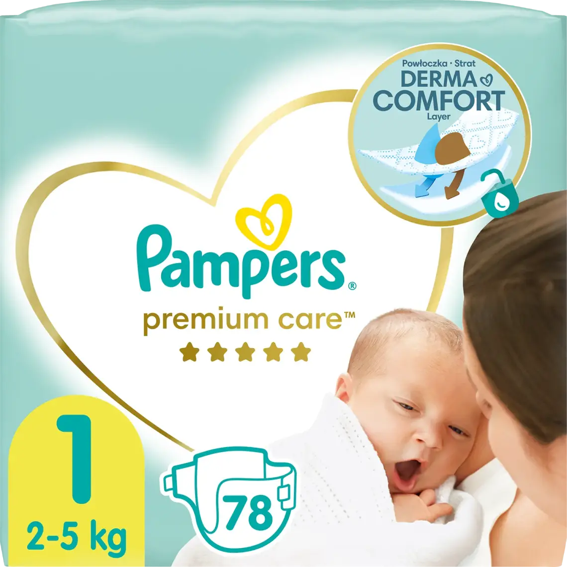 Фото 1 - Підгузки дитячі Pampers 1 Premium Care 2-5 кг 78 шт