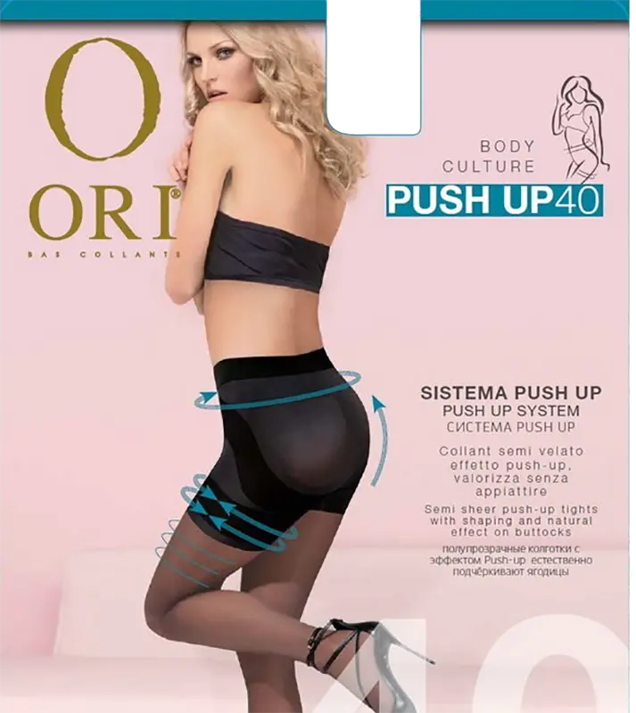 Фото 1 - Колготи жіночі ORI Push Up 40 den р.3 чорний