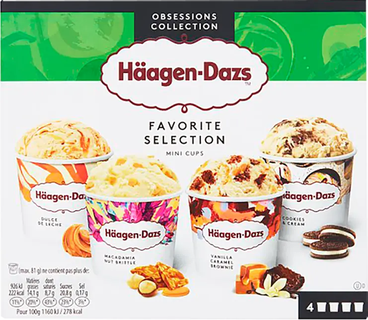 Фото 1 - Морозиво Haagen Dazs Улюблена колекція мультипак 0,38 л
