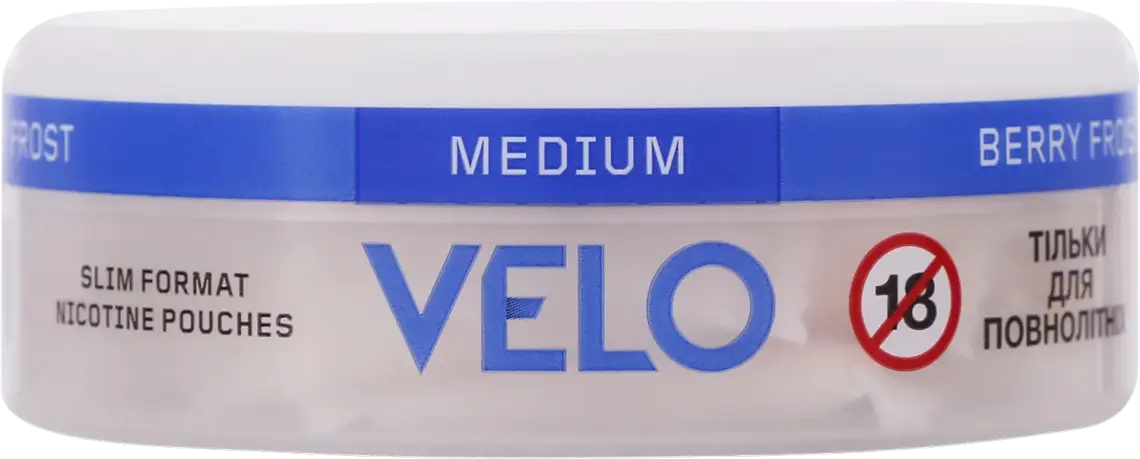 Фото 1 - Паучі Velo Mini Berry Frost Medium безтютюнові нікотиновмісні 10 г