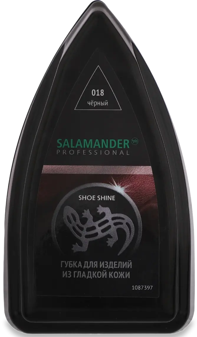 Фото 1 - Губка Salamander Professional Shoe Shine для виробів з гладкої шкіри чорна 4.5 г
