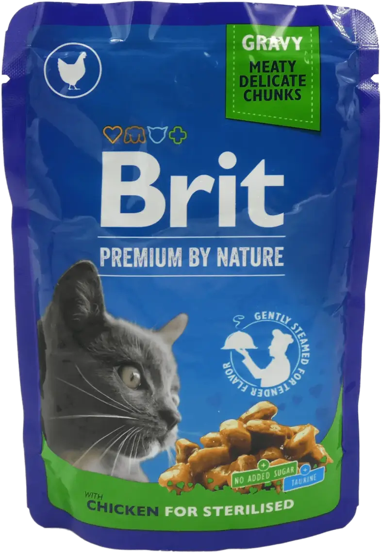 Фото 1 - Корм для стерилізованих котів Brit Premium вологий з куркою 100 г