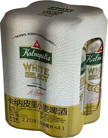 Фото 1 - Пиво Kalnapilis White Select світле нефільтроване 5% 0.568 л