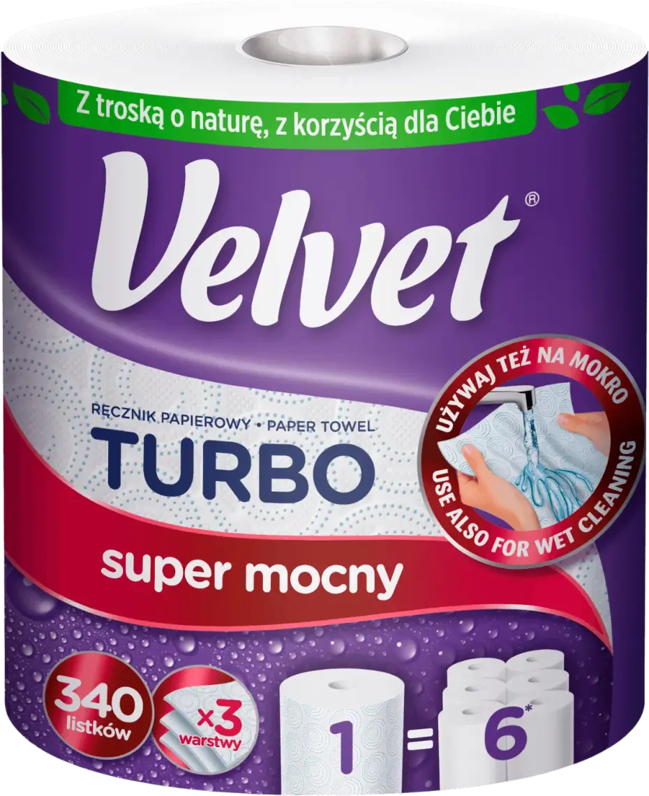 Фото 1 - Рушник кухонний Velvet Turbo 3-шаровий 1 рулон