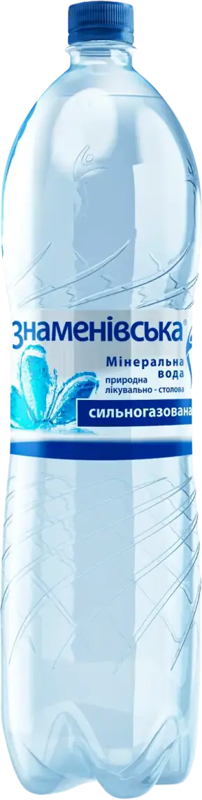 Фото 1 - Вода мінеральна Знаменівська сильногазована 1.5 л