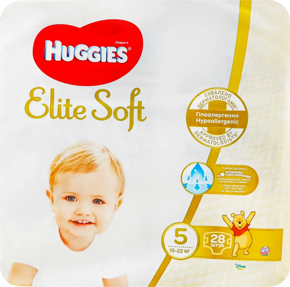 Фото 1 - Підгузники дитячі Huggies Elite Soft 5 12-22 кг 28 шт