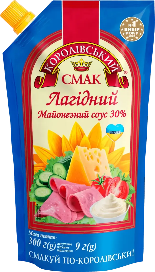 Фото 1 - Майонезний соус Королівський смак Лагідний 30% 300 г