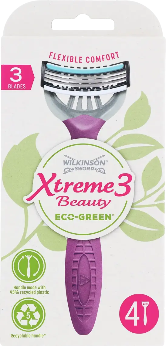 Фото 1 - Станки Wilkinson Xtreme3 Beauty Eco Green одноразові жіночі 4 шт