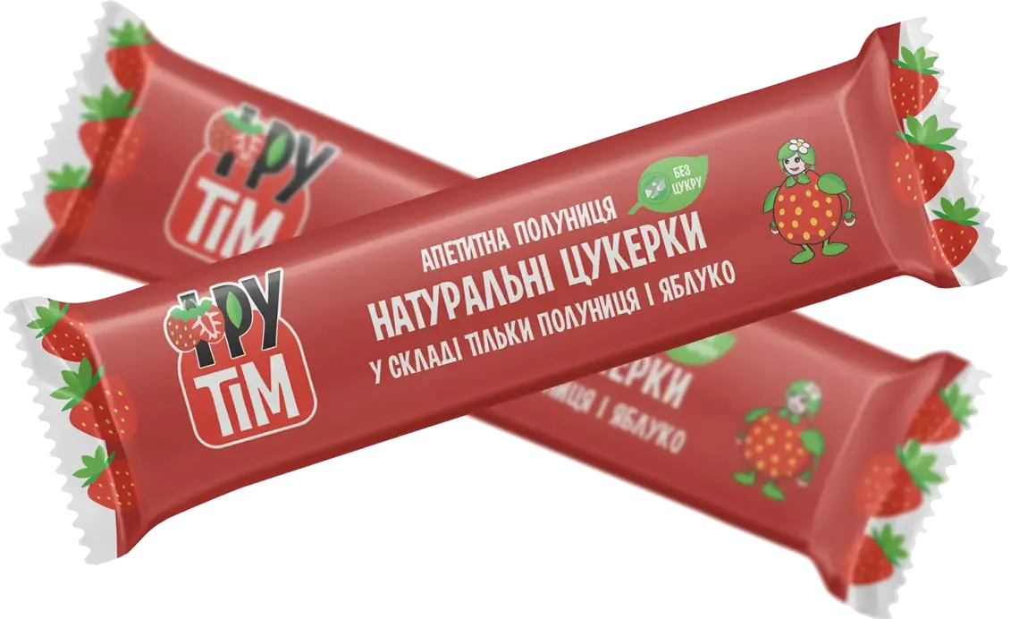 Фото 1 - Цукерки Фрутiм яблуко-полуниця натуральні 20 г