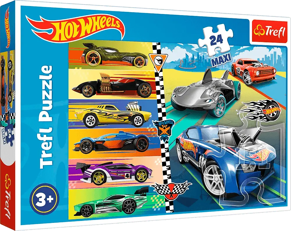 Фото 1 - Пазли Trefl Швидкі горячі колеса Мател Hot Wheels 24 максіелементи