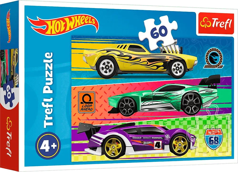 Фото 1 - Пазли Trefl Гонки Мател Hot Wheels 60 елементів