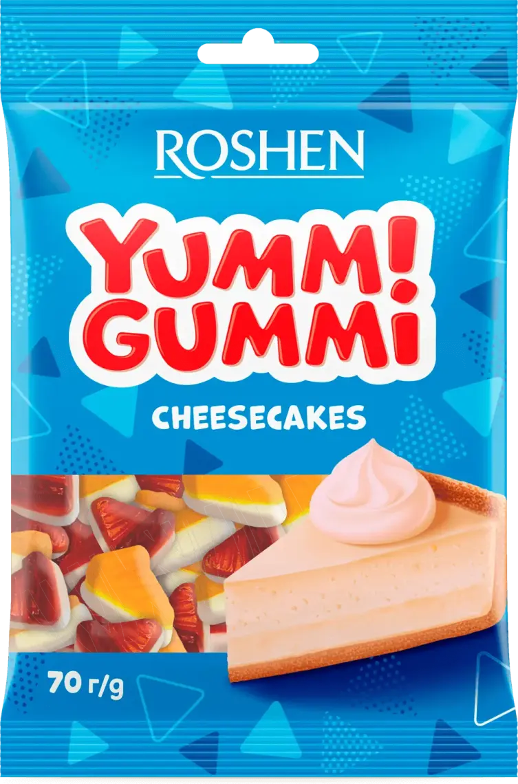 Фото 1 - Цукерки желейні Roshen Yummi Gummi Cheesecakes 70 г