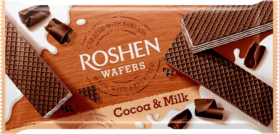 Фото 1 - Вафлі Roshen Wafers какао-молоко 216 г
