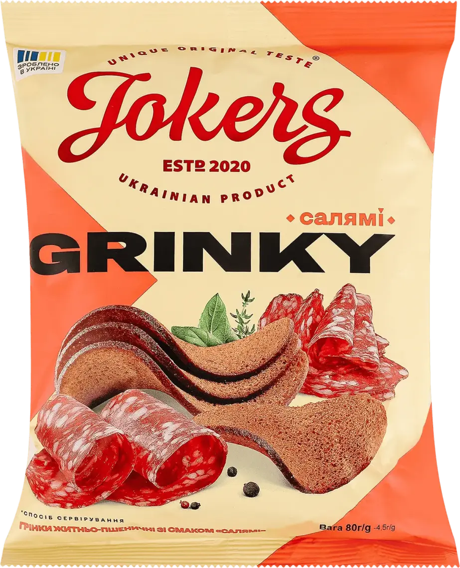 Грінки Jokers Салямі житньо-пшеничні 80 г купить онлайн | заказать