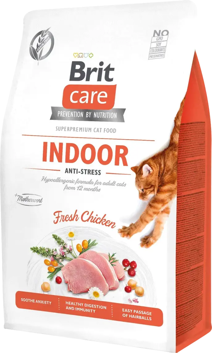 Фото 1 - Корм Brit Care Indoor з куркою для домашніх котів 400 г