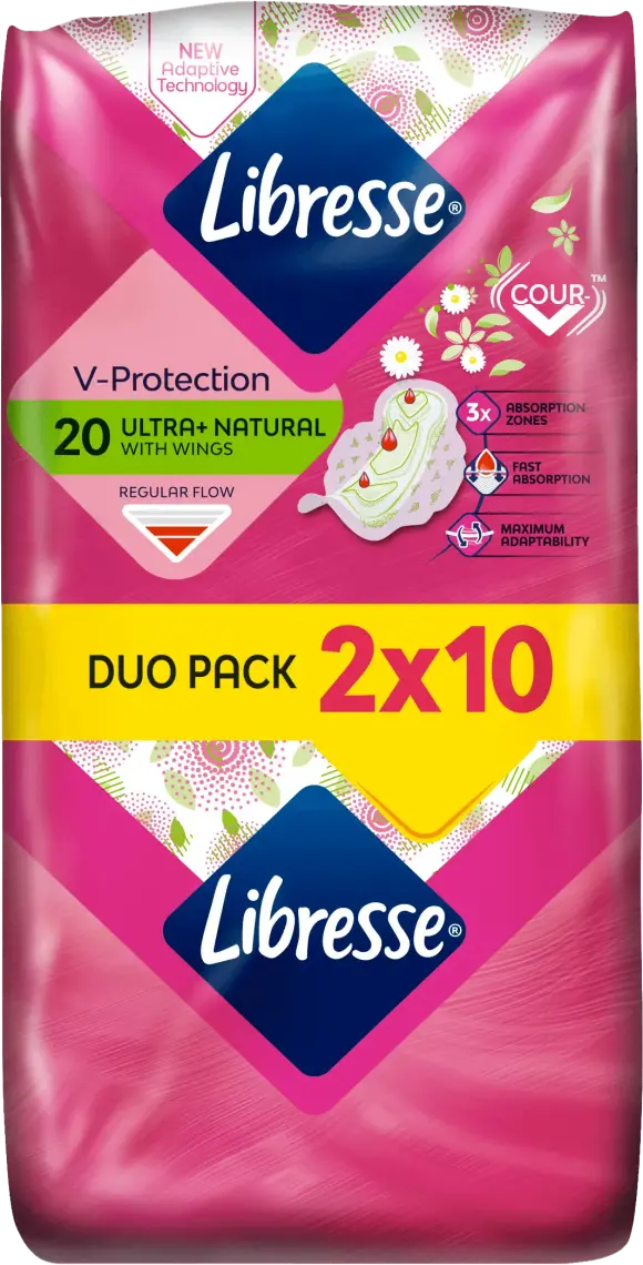 Фото 1 - Прокладки гігієнічні Libresse Ultra Normal Wing AloeVera Camomile 20 шт