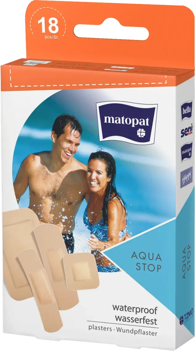 Фото 1 - Пластирі медичні Matopat Aqua Stop 18 шт