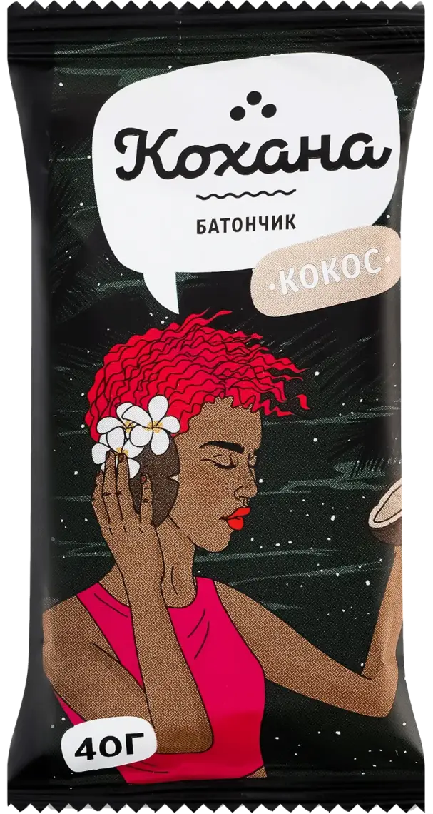 Фото 1 - Батончик Кохана Кокос без цукру 40 г