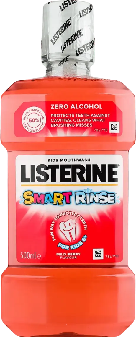 Фото 1 - Ополіскувач порожнини рота Listerine Smart Rinse Ягідна свіжість дитячий 500 мл